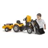 FALK - Šlapací traktor Super Builder s nakladačem a vlečkou
