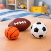 Sada 3 měkkých pěnových míčků – fotbal, basketbal, ragby 10cm