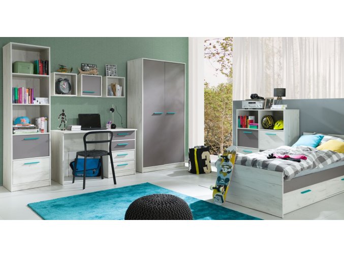 Stylová studentská sestava REST 2 (postel pro matraci 80x200cm)