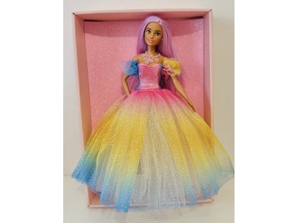 Barbie v plesových šatech - duhové