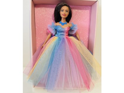 Barbie v plesových šatech - duhové