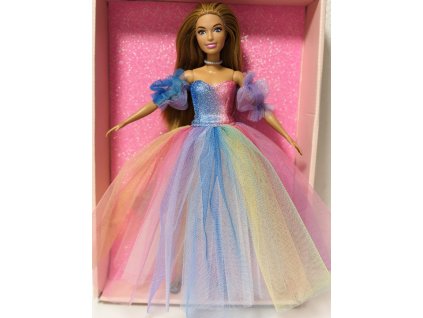 Barbie v plesových šatech - duhové
