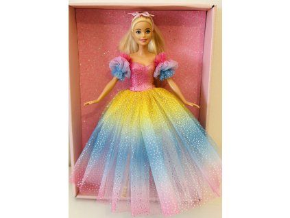 Barbie v plesových šatech - duhové