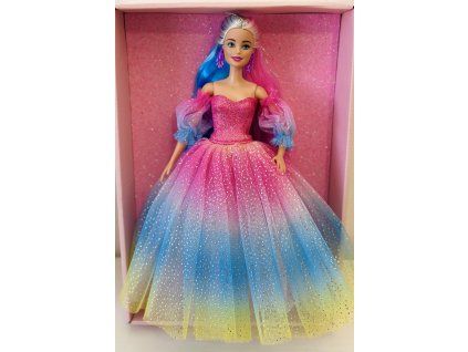 Barbie v plesových šatech - duhové