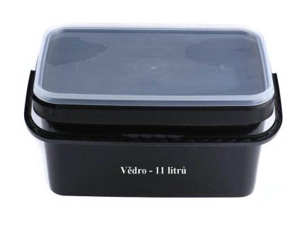 Plastové hranaté vedro 11L čierne