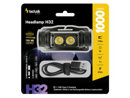 Čelovka MT - H32 1000lúmenov nabijateľná