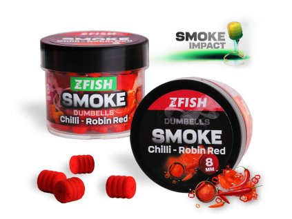 Smoke pop up dumbells 8mm 20g CHILLI ROBIN RED