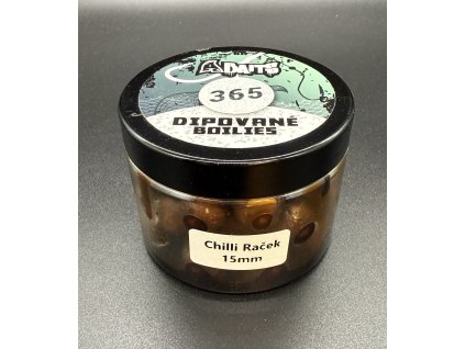 Dipované boilies 365 15mm 130g CHILLI RÁČEK