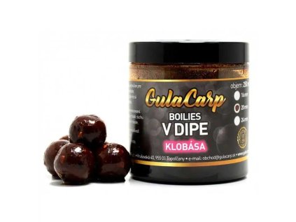 Exclusive boilies v dipe 24mm 250ml KLOBÁSA