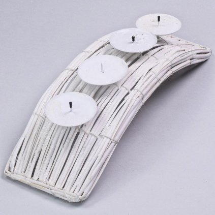 SVIETNIK OBLÚK BIELY GLITTER ADVENT 45X14X11CM