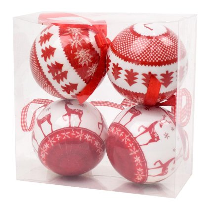 VIANOČNÉ GULIČKY PLAST S/4 10CM SUPER CENA!