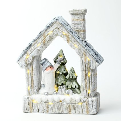 DOMČEK VIAN. DEKORÁCIA LED KERAMIKA 31,5CM SUPER CENA!