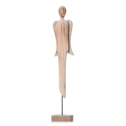 ANJEL NA PODSTAVCI NAT/BIE MALÝ  DREVO 46*8,3*5CM