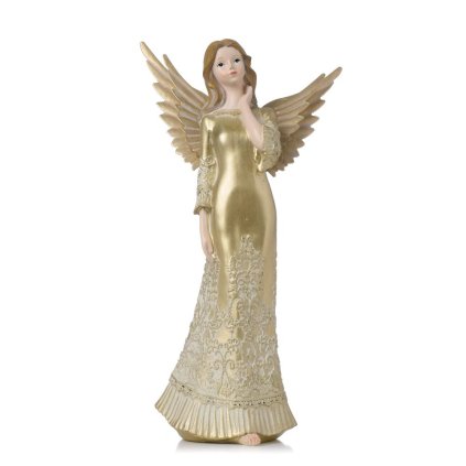 ANJEL POLYRES 15,5x10,5x30CM ZLATÝ