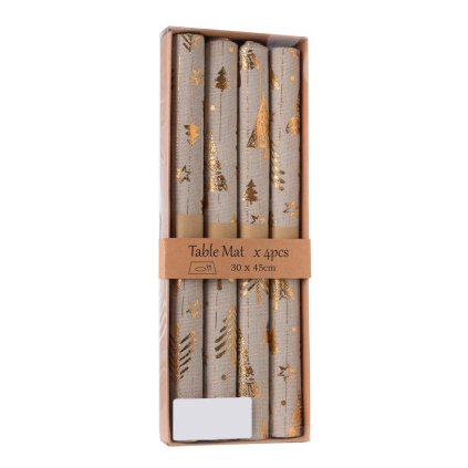 VIAN. PRESTIERANIE VZ. STROM BÉŽ/ZLA TEXTIL S/4 30*45CM