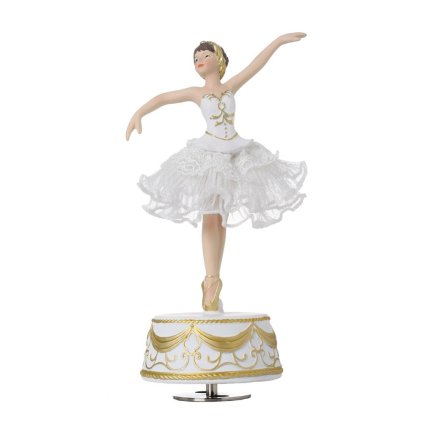 BALERÍNA POLYRES 10,4x8x21,5CM BIELA