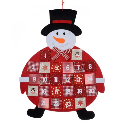 KALENDÁR ADVENT. SNEHULIAK POLYESTER 56x68CM