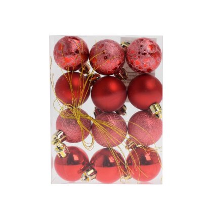 GULE PLAST. ČERVENÉ LESK/MAT/PIESK/MRAZ S/12 3CM