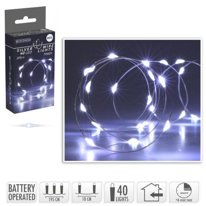 LED SVETIELKA /40/drôt BO SILVER WIRE W, IND TIMER AX9730110
