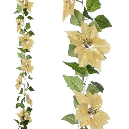 GIRLANDA VIANOČNÉ RUŽE 190CM ZLATÁ