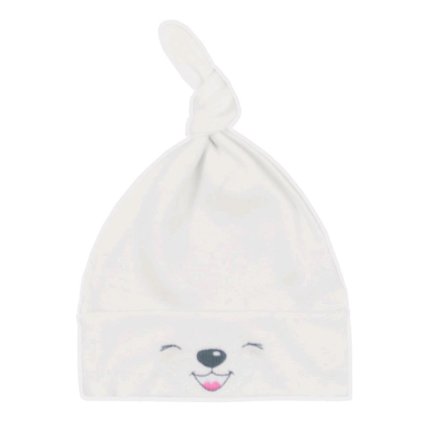 Bavlněná kojenecká čepička Bobas Fashion Lucky krémová 68 (4-6m)