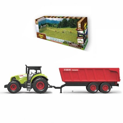 Traktor s přívěsem, se zvukem a světlem