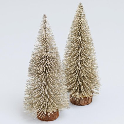 VIAN.STROMČEK CHAMPAGNE GLIT.NA PNI 15CM S/2