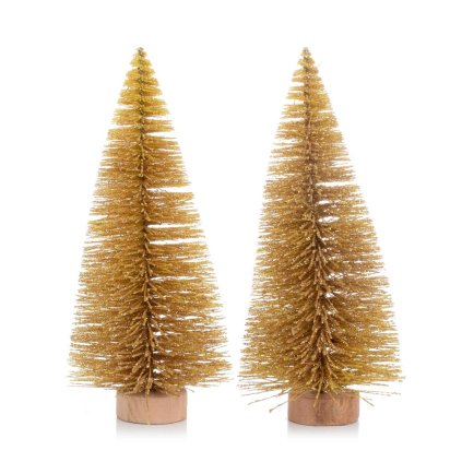 VIAN. STROMČEK ZLATÝ GLIT. NA PNI 25CM S/2