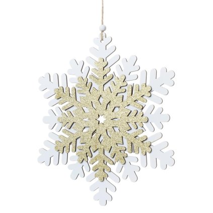 ZÁVES DREV. VLOČKA BIE/ZLO 25*0.5*25cm SUPER CENA!