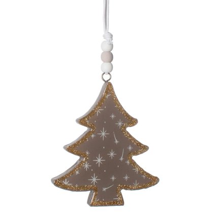 ZÁVES STROMČEK VIAN. DREVO HNEDÁ/ZL. 10x10x1,3CM