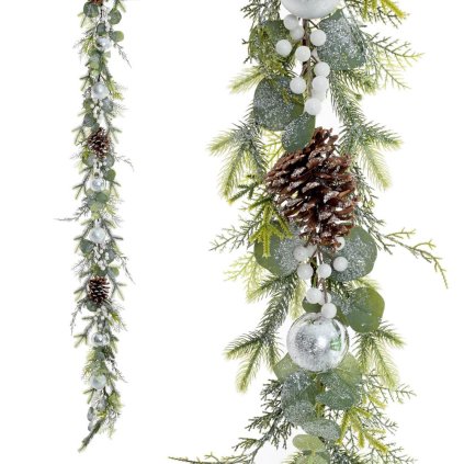 VIAN. GIRLANDA ČEČINA, TUJA,ZELEŇ, ŠIŠKY, BIE BOBULE, STR GULKY 150CM SUPER CENA!