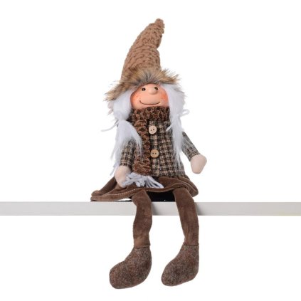 ŠKRIATOK V SUKNI VIS.NOHY HNEDÝ TEXTIL 13x10x52CM