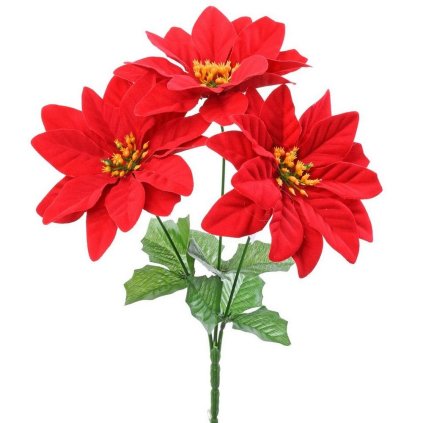 KYTICA POINSETTIA ČERVENÁ X3 32CM