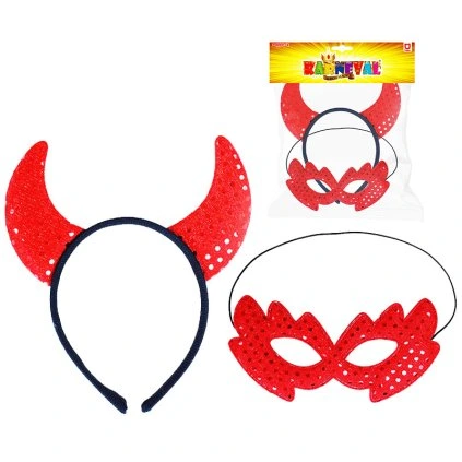 Sada čertice rohy a škraboška