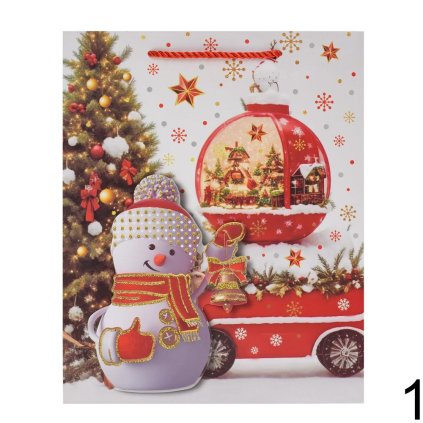 DARČEKOVÁ TAŠKA VIANOCE GLITER 32*26*12CM