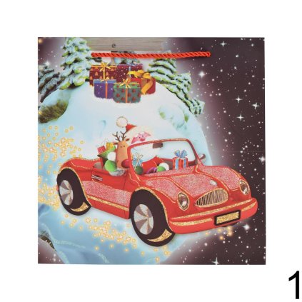 DARČEKOVÁ TAŠKA VIANOCE GLITER 25*25*25CM