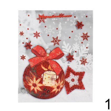 DARČEKOVÁ TAŠKA VIANOCE GLITER 32*26*12CM