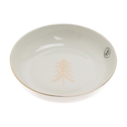 TANIER NA POLIEVKU porcelán V7/pr.14cm biela so stromovým vzorom so zlatým okrajom