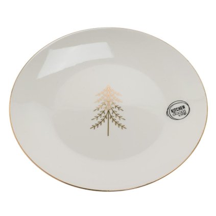 TANIER porcelán V2/pr.19cm biela so stromovým vzorom so zlatým okrajom