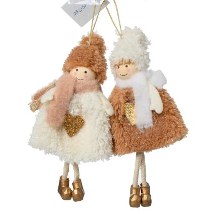 ZÁVES DETI SO SRDCOM KRÉ/HNE/ZLA TEXTIL MIX/2 15CM