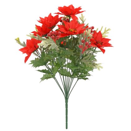 KYTICA POINSETIA ČERV BOBULKY, ČEČINKA x14 45CM