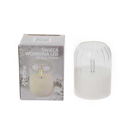 SVET.LED SKLO+VOSK BIELA 13/25/PHN 10x7,5CM