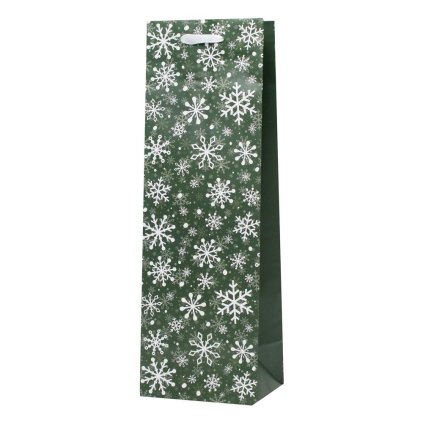 AGB2014404 TAŠKA darč fľaška V37x12+10cm Coloful Snowflakes