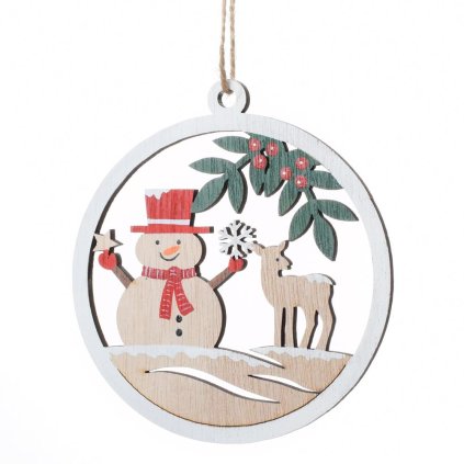 ZÁVES DREV. GUĽA SNEHULIAK NAT/BIE 12*11cm