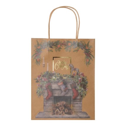 AGB2018305 TAŠKA V33,5x26,5x13cm CHRISTMAS FIREPLACE