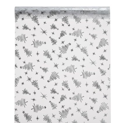 akcia! ORGANZA LESKLÁ 39x10 BIELO-STRIEB.