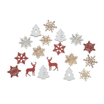 DREVENÉ OZDOBY ČER/NAT/BIE MIX/9 S/18 3,5*0,3*3,5CM