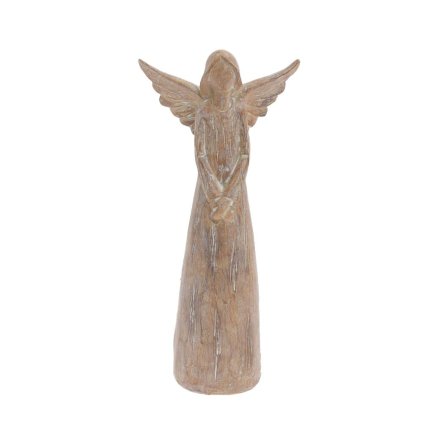 ANJEL SO SRDCOM DREVENÝ VZHĽAD POLY 10*7*24CM