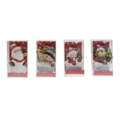 POSTAVIČKY VIAN. SOB,SANTA,SNEHULIAK KERA. MIX/4 S/24 4*3*6CM