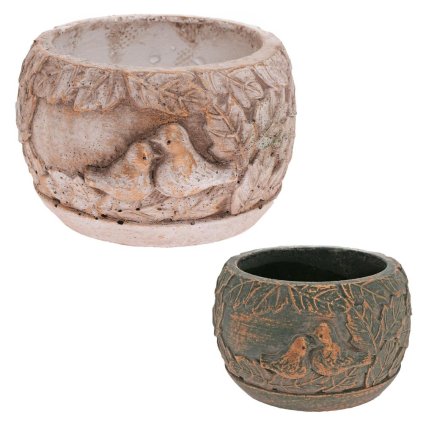 SUPER CENA OBAL CEMENT OKRÚHLY VTÁČIKY  12,5X12,5X7,5CM